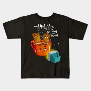 Hot Chocolate Kawaii Characters Hot Chocolate & Movies Kids T-Shirt